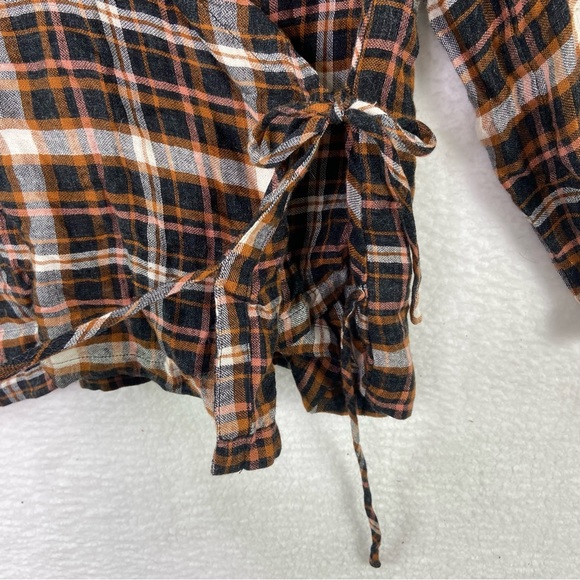 Madewell Plaid Gauze Double-Tie Wrap Top. NWT. Size large - Picture 8 of 16